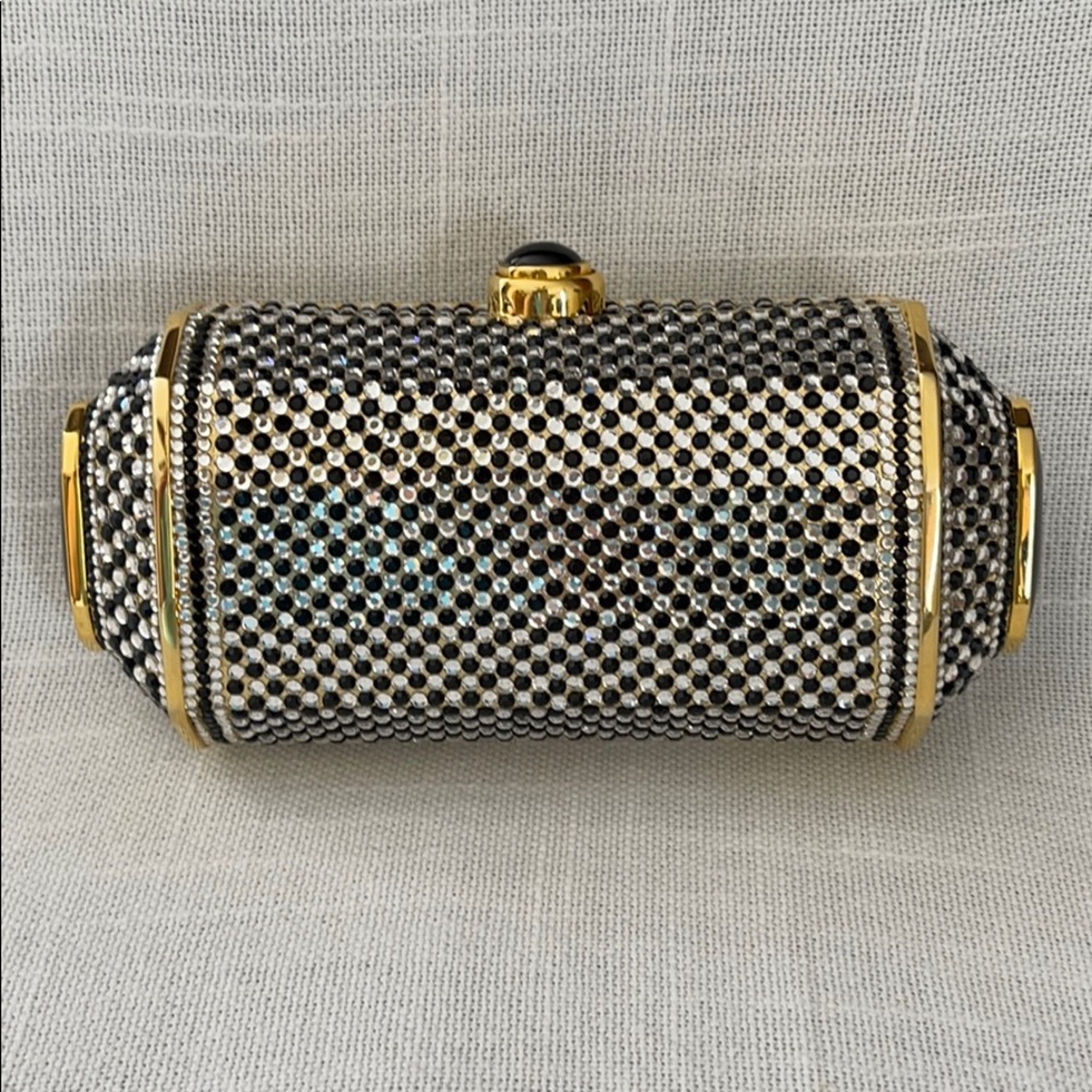 Judith Leiber Swarovski Crystal Gold Minaudiere